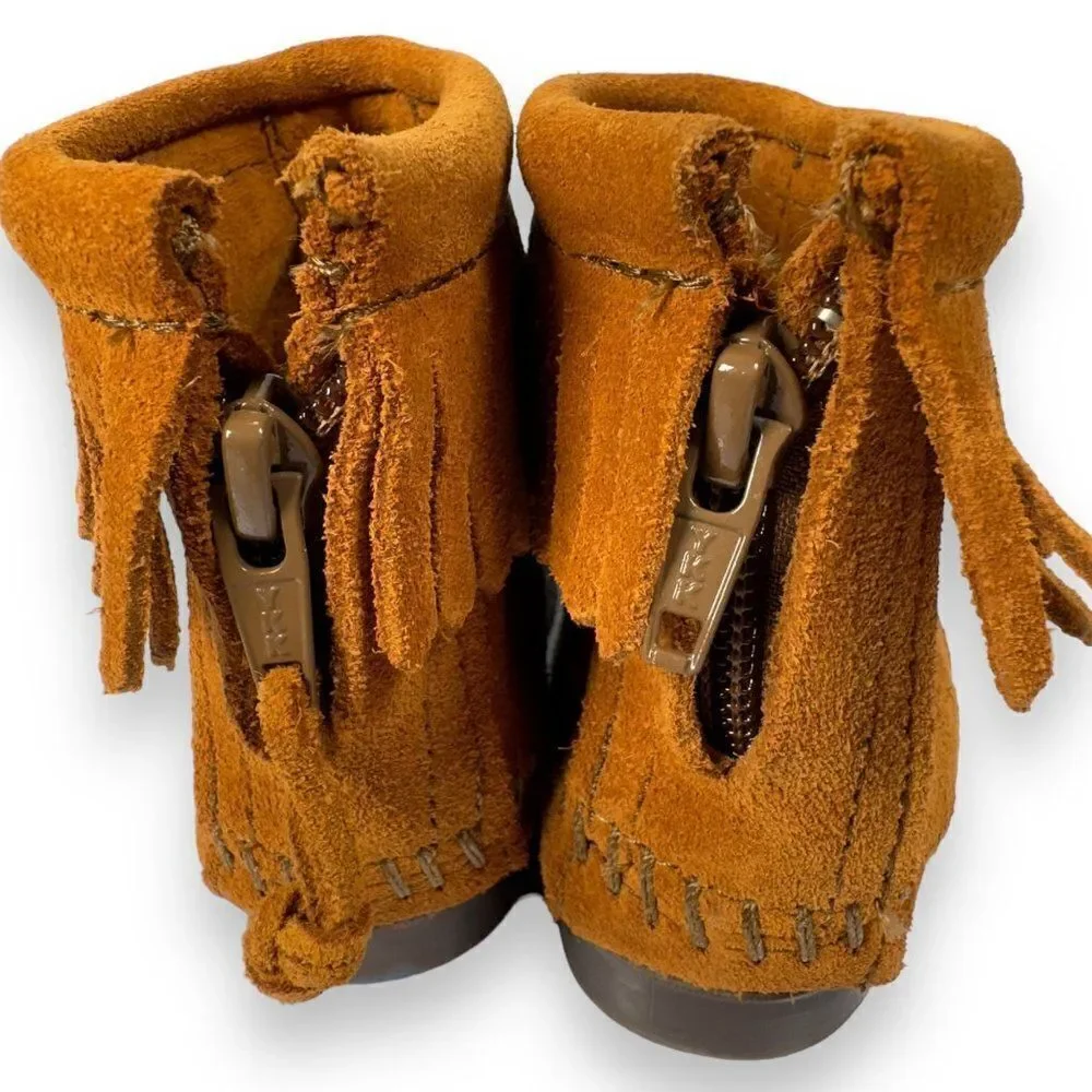 Minnetonka Frint Moc Leather Boots Brown 264863 Toddler 10‎